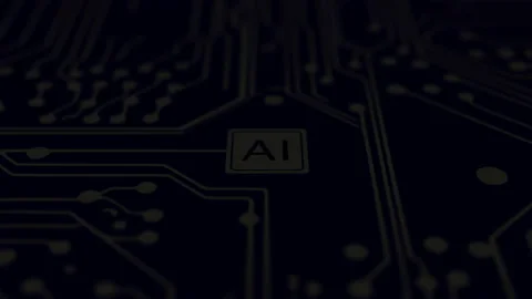 Advanced mobile Ai microprocessor connecting with a circuit board. Stock Footage 236948637