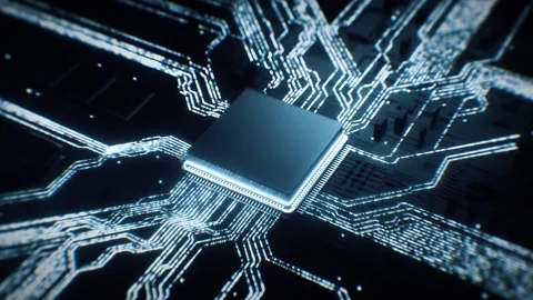 Advanced Mobile Microprocessor Chip Connecting Video stock 262237400