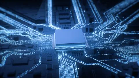 Advanced Mobile Microprocessor Chip Connecting Foto stock