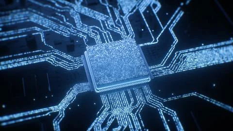 Advanced Mobile Microprocessor Chip Connecting Stockfoto's