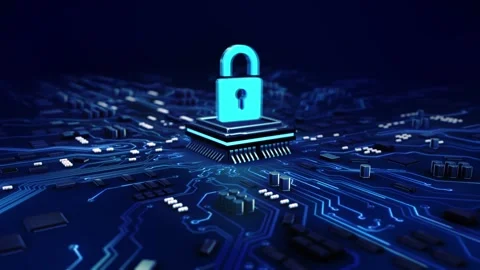 Advanced Mobile Microprocessor CPU Connection Chip Glowing. Motherboard. Futuris Stock Footage 341903243