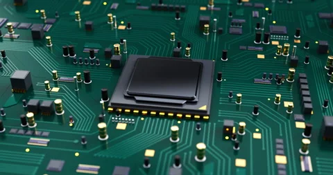 Advanced Modern AI Powered Computer Chip Processing Data. Futuristic Technology. 動画素材 264518084