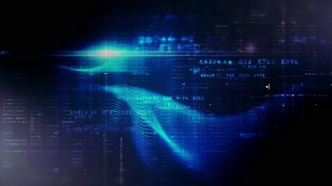 Advanced motion graphic digital data matrix web3 IOT cyber environment Video stock 237977922