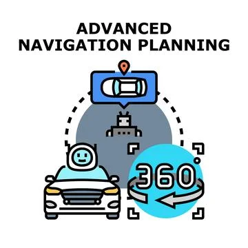 Advanced navigation planning concept for smart driverless vehicle Stock Illustration