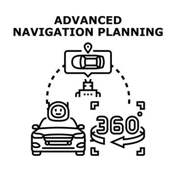 Advanced navigation planning concept for smart driverless vehicle Stock Illustration