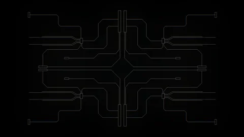 Advanced network and patterns of cables Stock Footage 94691395