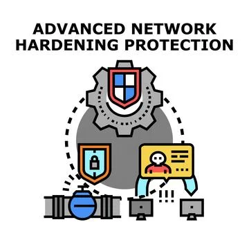 Advanced network hardening protection concept vector Stock Illustration