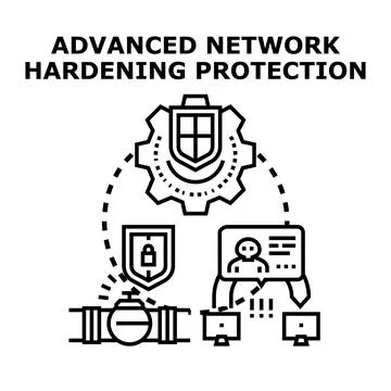 Advanced network hardening protection concept vector Stock Illustration