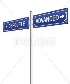 Advanced Obsolete Street Sign Stock Illustration