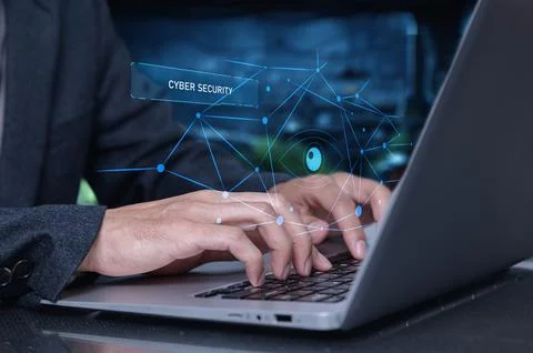 The advanced online security locking system features iris scanning technolo.. Stock Photos