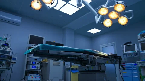 Advanced operational table in the middle of operational theatre.  Video stock 219590610
