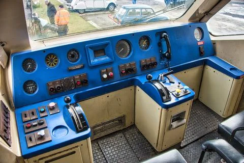 Advanced Passenger Train driving cab Stock Photos