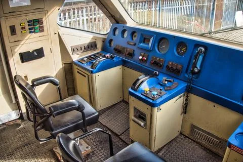 Advanced Passenger Train driving cab Stock Photos