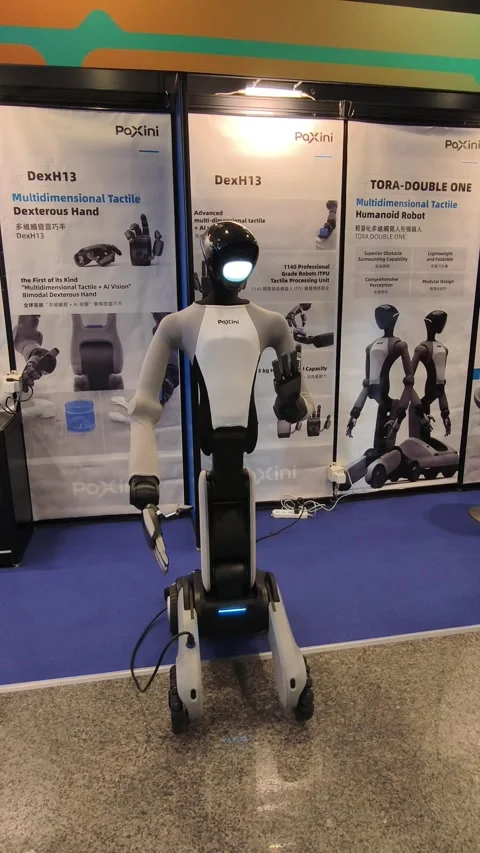 Advanced PaXini TORA-DOUBLE ONE humanoid robot Stock-Footage 338319417