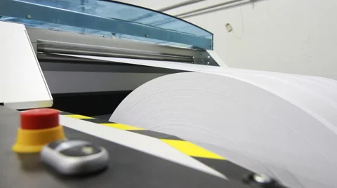 Advanced printer during book printing Stock Footage 64023442