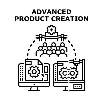 Advanced product creation process using digital technology Stock Illustration