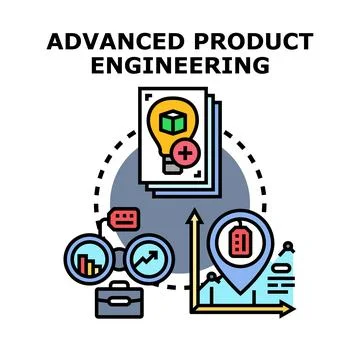 Advanced product engineering process developing innovative solutions Stockillustratie