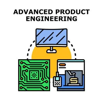 Advanced product engineering process with digital design and manufacturing Stock Illustration