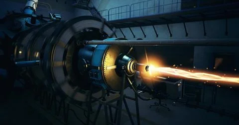 Advanced propulsion engine in a research facility during an experimental phas Stock Illustration