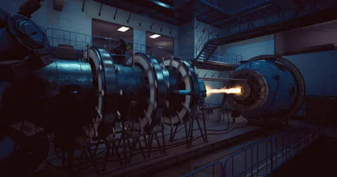 Advanced propulsion tech showcased in a modern aerospace facility Stock Footage 306794665