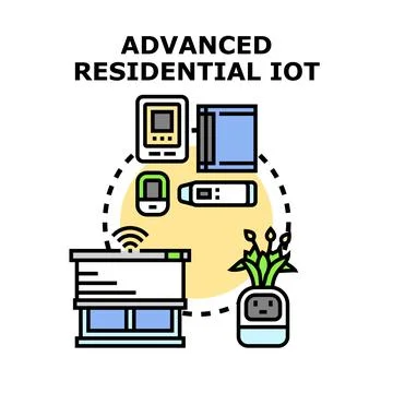 Advanced residential internet of things devices concept Stock Illustration