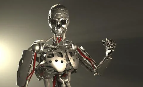 Advanced robot soldier Illustrazione stock