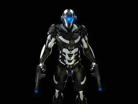 Advanced robot soldier 스톡 일러스트