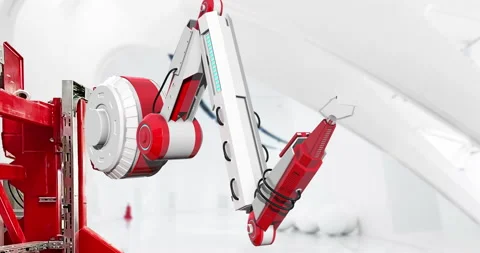Advanced robotic arm picks super computer chip processor. Stock Footage 233274175