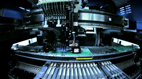 Advanced Robotic arm technology making PCBs, China Stock Footage 33528919