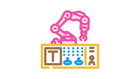Advanced robotics control panel color icon animation Stock Footage 327259491