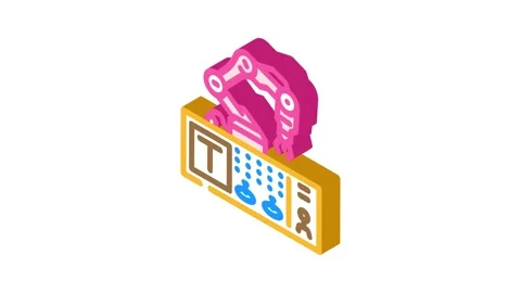 Advanced robotics control panel isometric icon animation Stock Footage 327280370
