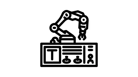 Advanced robotics control panel line icon animation Stock Footage 326751431