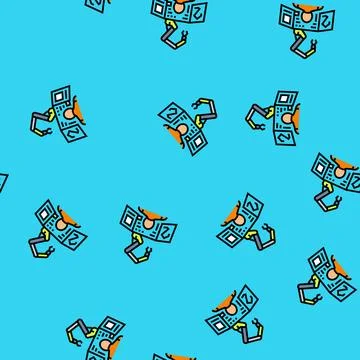 Advanced robotics control panel vector seamless pattern Stock Illustration