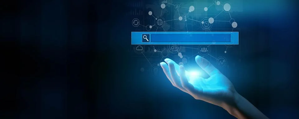 Advanced Search Interface for Data Analysis and Connectivity. Fotos Stock