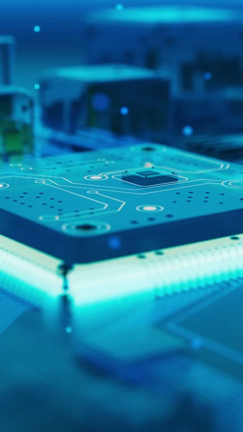 Advanced semiconductor processor 3D animation Stock Footage 336447676