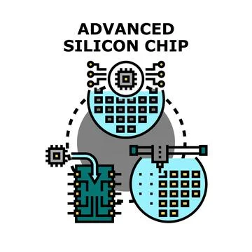 Advanced silicon chip manufacturing process illustration Stock Illustration