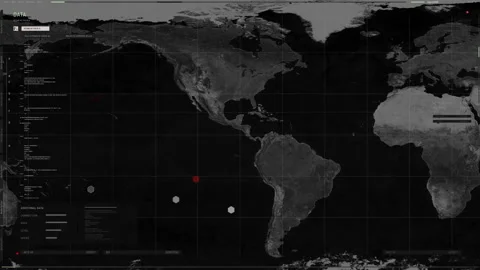 Advanced Smart Navigation Interface Conducts Analysis Of Locations On Global Map Stock Footage 198870803