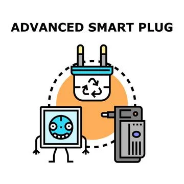 Advanced smart plug technology for smart home automation Stock Illustration