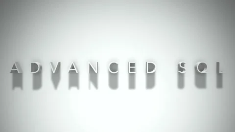 Advanced sql 3D title animation white text on a white background Stock-Footage 299427443