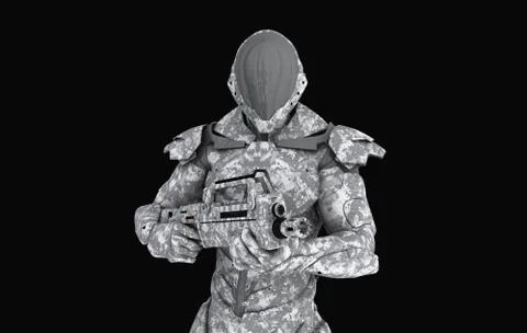 Advanced super soldier Stock Illustration