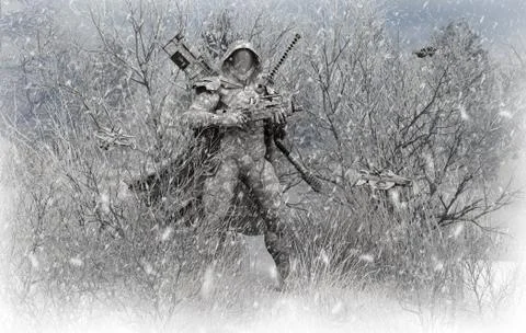 Advanced super soldier 스톡 일러스트