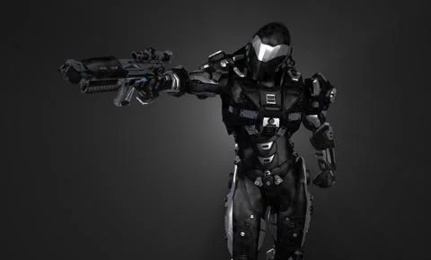 Advanced super soldier Stock Illustration