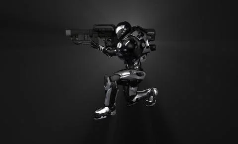 Advanced super soldier Illustrazione stock
