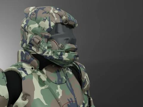 Advanced super soldier Stock-Illustration