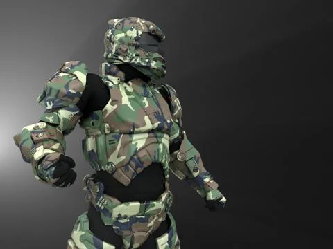 Advanced super soldier Stock-Illustration