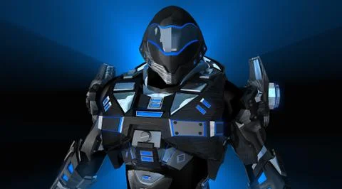 Advanced super soldier Stock Illustration