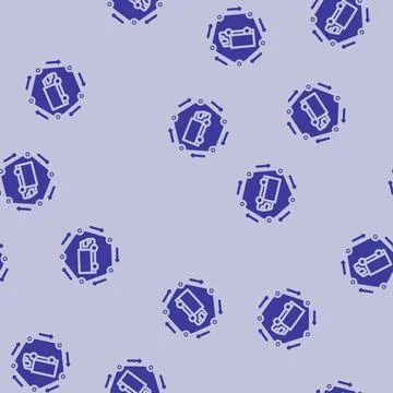 Advanced supply chain industry 4 glyph vector seamless pattern Stock Illustration