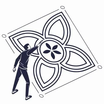 Advanced Symbolic Geometric Dynamic Stock Illustration
