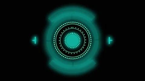 Advanced target reticle coordinates interactive weapon system tracking data.. Stock Footage 337817393