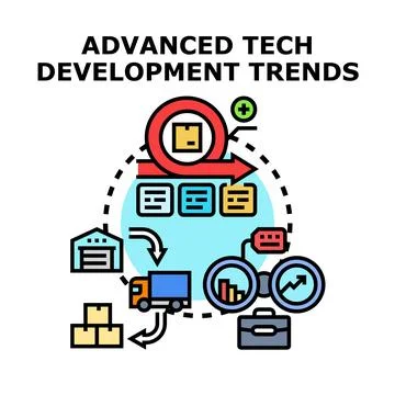 Advanced tech development trends process optimization Stockillustratie